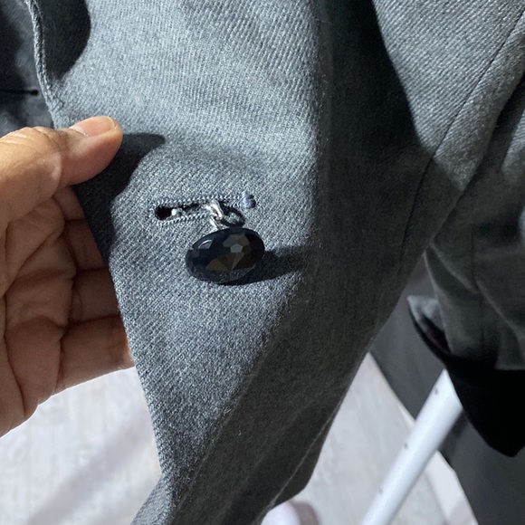 Vintage Christian Dior blazer 6 gray black velvet collar wool business corpcore - Picture 11 of 13